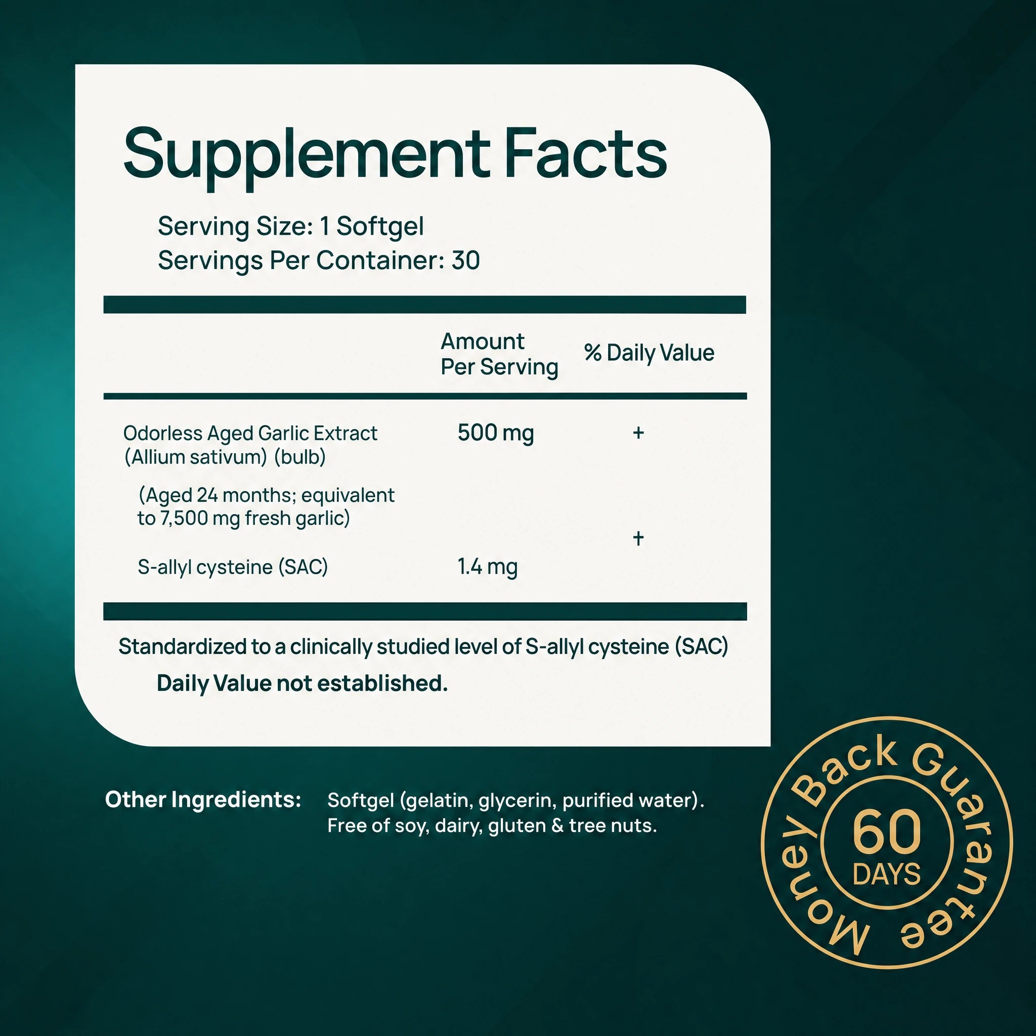 Aged Garlic Extract - 7,500mg Odorless